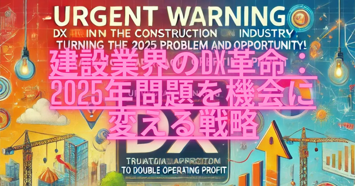 建設業界のDX革命：2025年問題を機会に変える！営業利益2倍の戦略的アプローチ