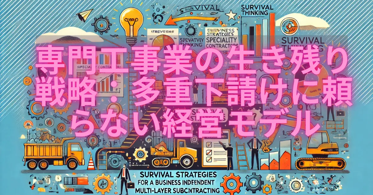 専門工事業の生き残り戦略：多重下請けに頼らない経営モデル