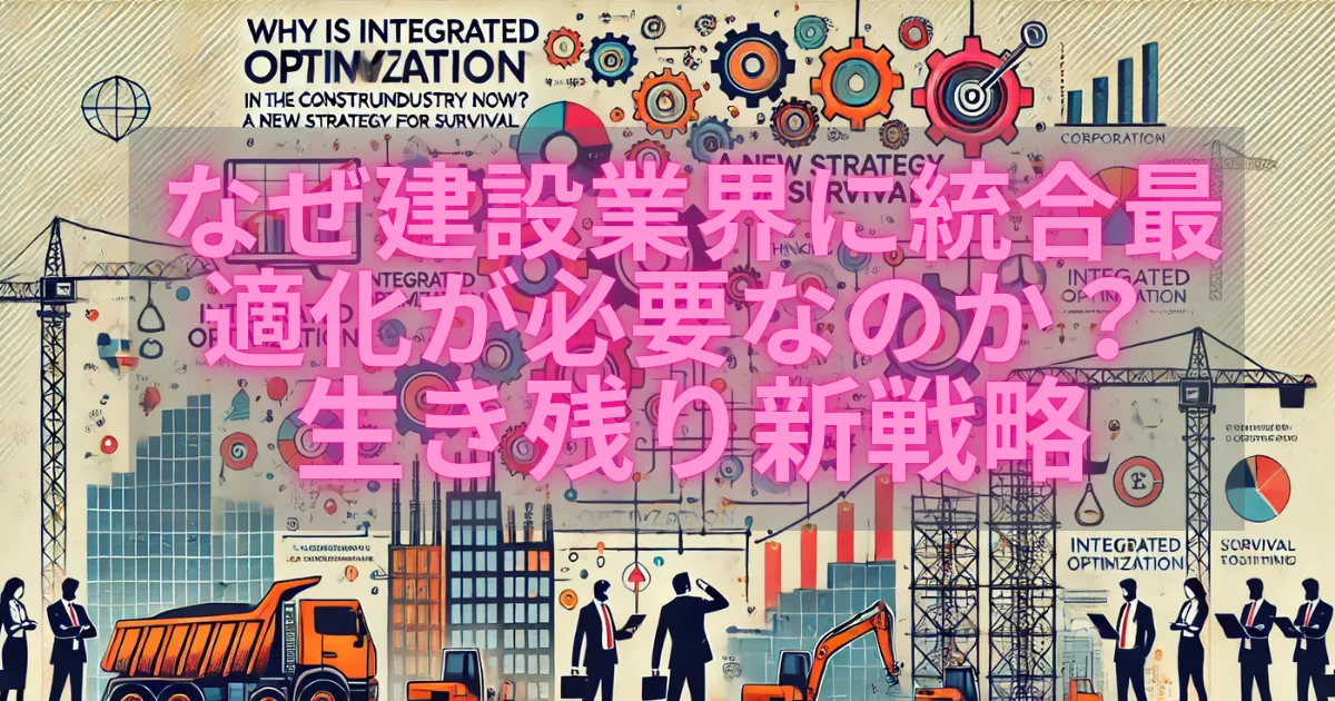 建設業界に統合最適化が必要なのか？ 生き残り新戦略