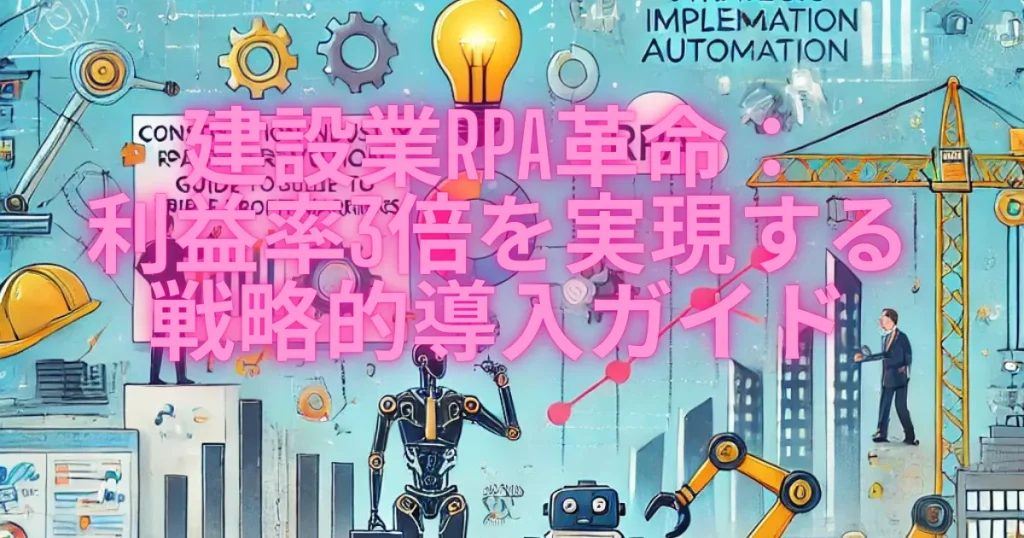 建設業RPA革命：利益率3倍を実現する戦略的導入ガイド