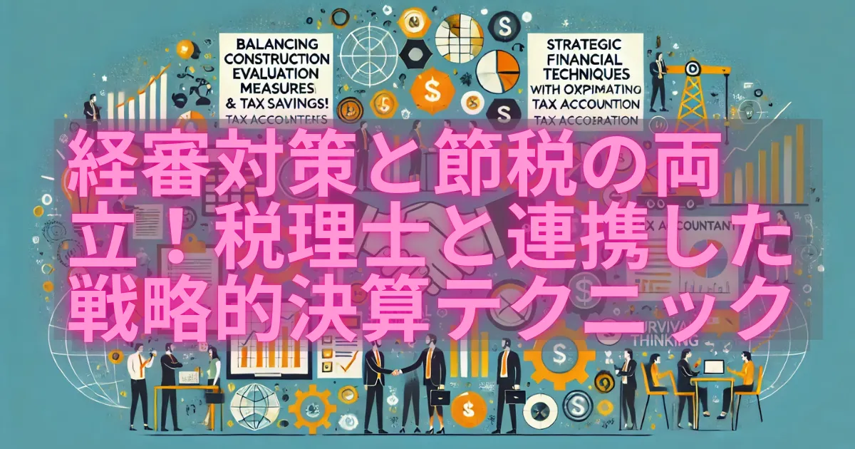 経審対策と節税の両立！税理士と連携した戦略的決算テクニック