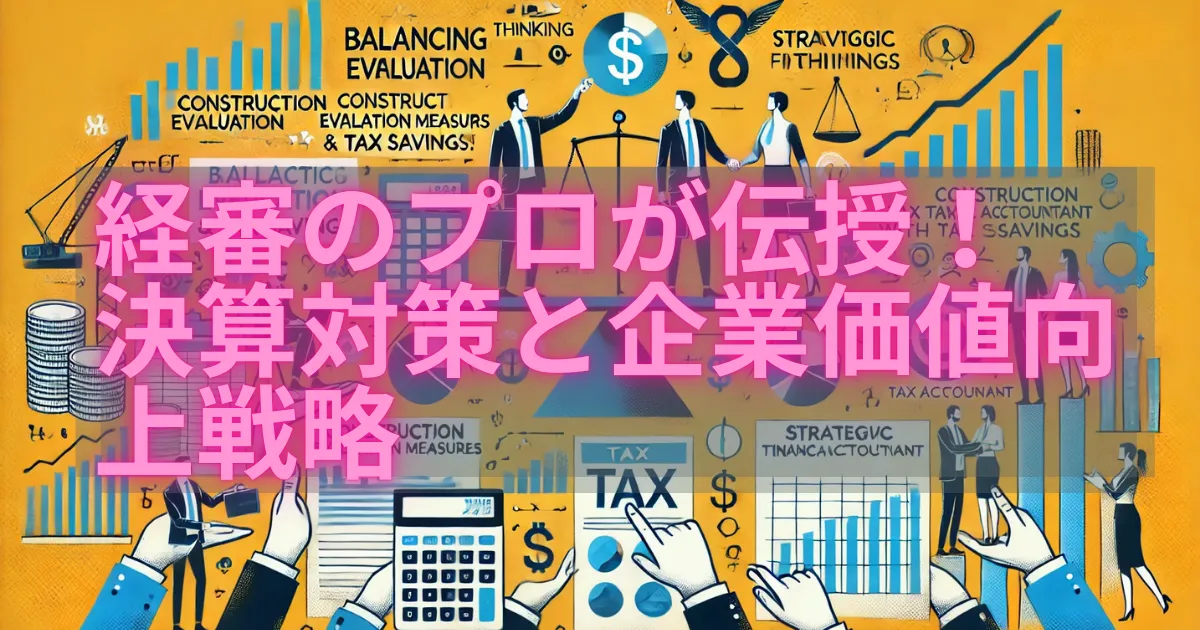 経審のプロが伝授！建設業界サバイバル時代を勝ち抜く決算対策と企業価値向上戦略