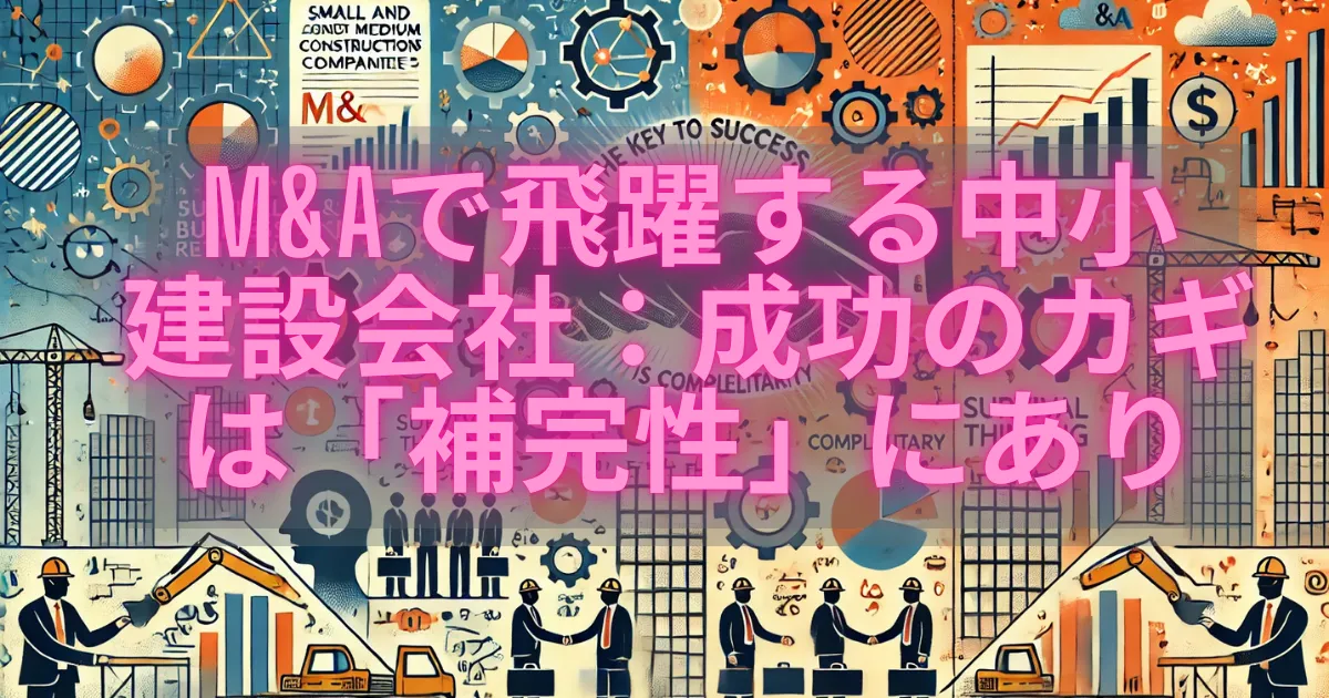 M&Aで飛躍する中小建設会社：成功のカギは「補完性」にあり