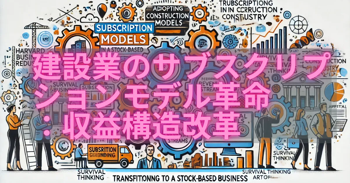 建設業のサブスクリプションモデル革命：今すぐ始める収益構造改革 – 業界のパイオニアだけが知る成功の秘訣