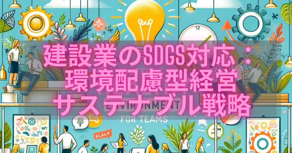 建設業のSDGs対応：環境配慮型経営で実現する競争優位性 – 今すぐ始めるサステナブル戦略