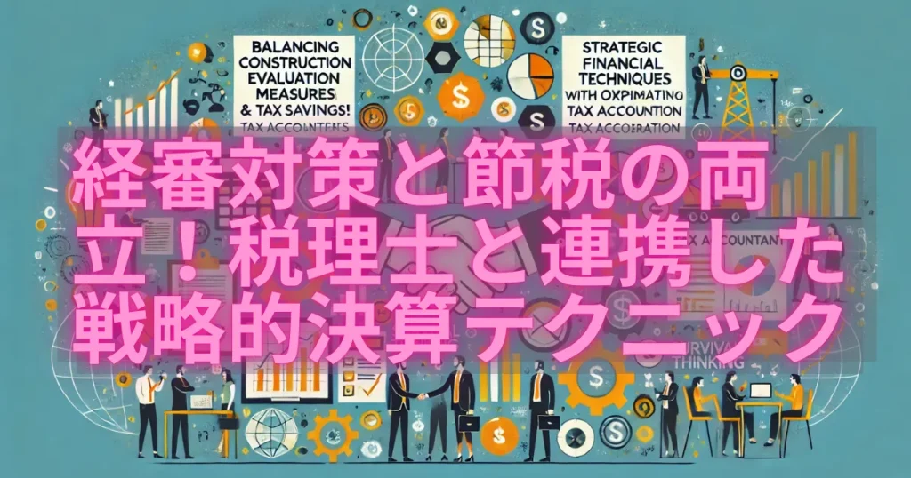 経審対策と節税の両立！税理士と連携した戦略的決算テクニック