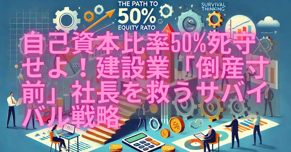 【緊急指令】自己資本比率50%死守せよ！建設業「倒産寸前」社長を救う起死回生”7ステップ”サバイバル戦略