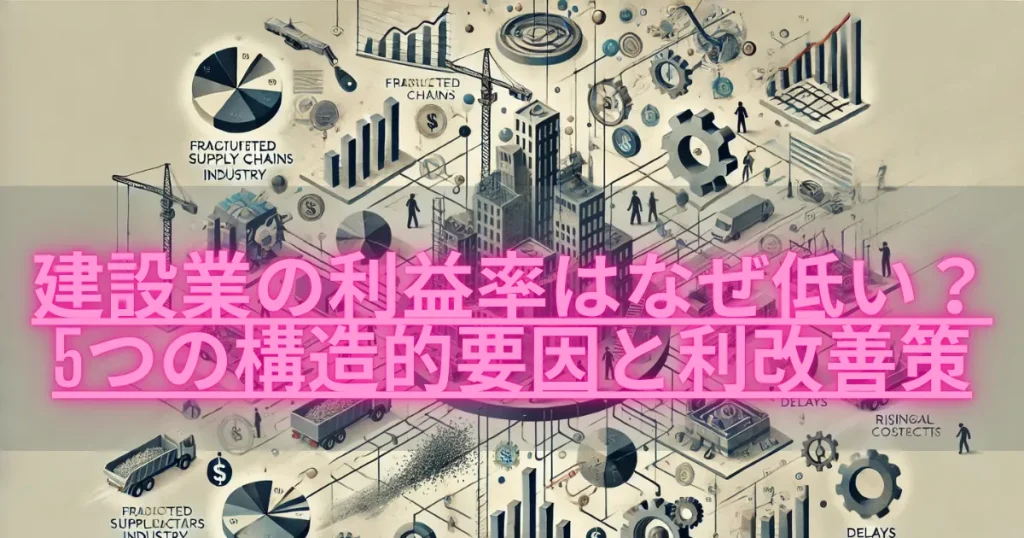 建設業の利益率はなぜ低い？5つの構造的要因と利益率改善策のアイキャッチ画像