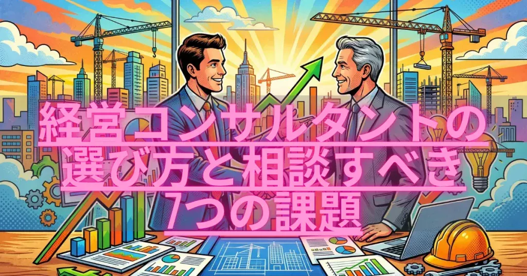 建設業の経営相談はどこにする？経営コンサルタントの選び方と相談すべき7つの課題のアイキャッチ画像