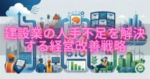 建設業の人手不足を解決する経営改善戦略｜採用・育成・定着・DXの4軸で効率化を実現
