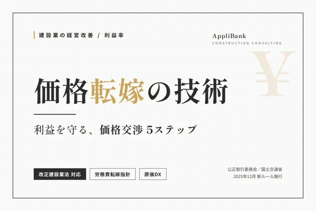 建設業の価格転嫁 利益を守る価格交渉5ステップ